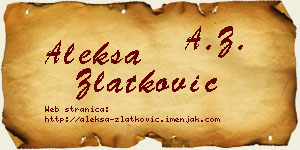 Aleksa Zlatković vizit kartica